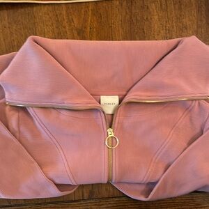 Varley Vine Half Zip pullover in Nostalgia Rose color